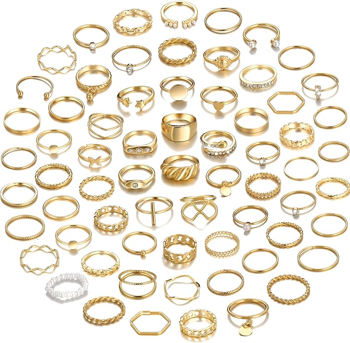 Gold Knuckle Rings Set for Wom